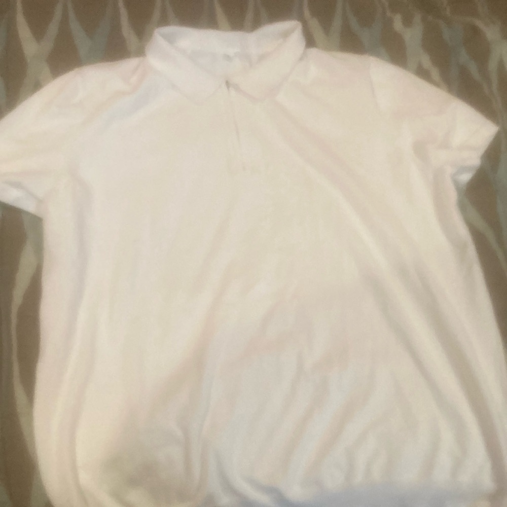 White Polo Shirt with zipper